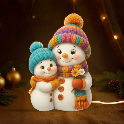 Snowman Grandma, Grandpa, Grandparents and Grandkids Personalized Light Box - Christmas Gift for Grandparents