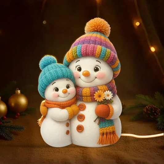 Snowman Grandma, Grandpa, Grandparents and Grandkids Personalized Light Box - Christmas Gift for Grandparents