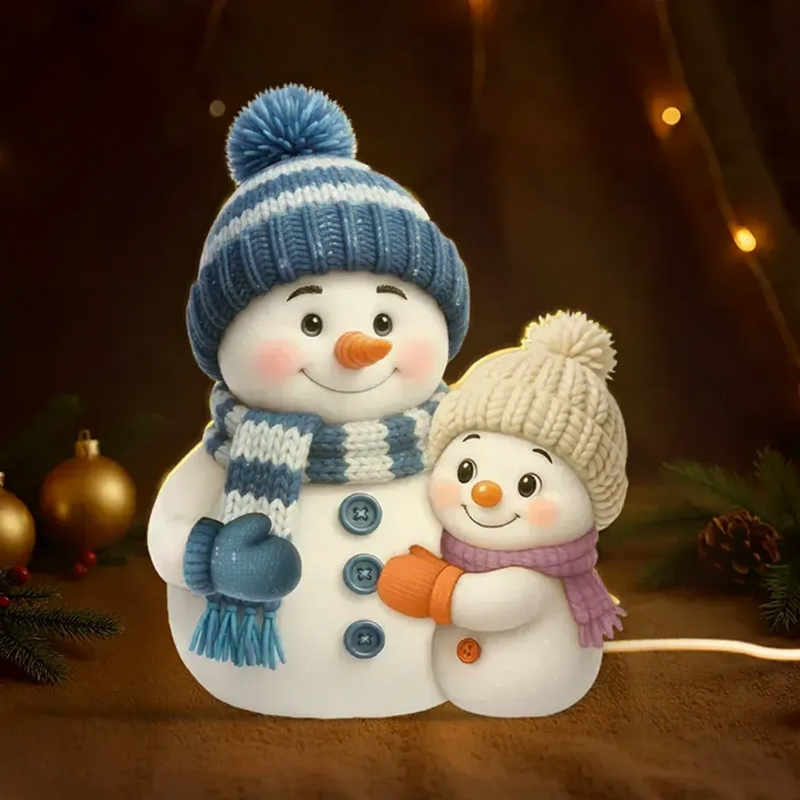 Snowman Grandma, Grandpa, Grandparents and Grandkids Personalized Light Box - Christmas Gift for Grandparents