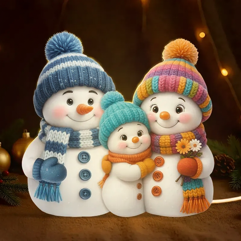 Snowman Grandma, Grandpa, Grandparents and Grandkids Personalized Light Box - Christmas Gift for Grandparents